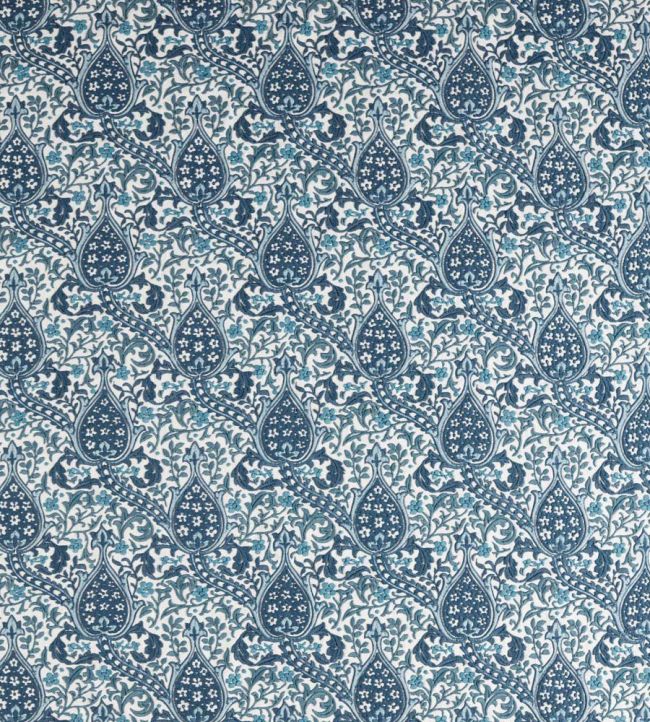 Persian Tulip Embroidery Fabric by Morris & Co Indigo