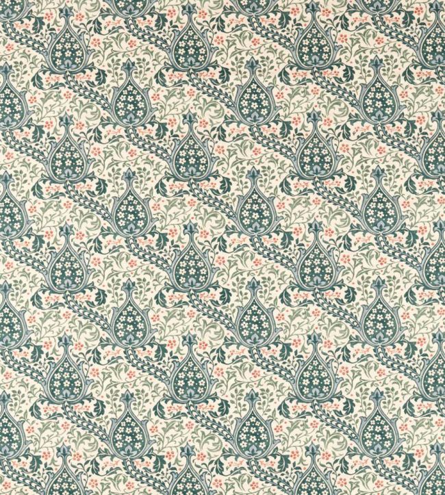 Persian Tulip Fabric by Morris & Co Teal