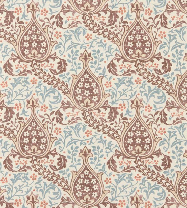 Persian Tulip Wallpaper by Morris & Co Umber/Mineral Blue