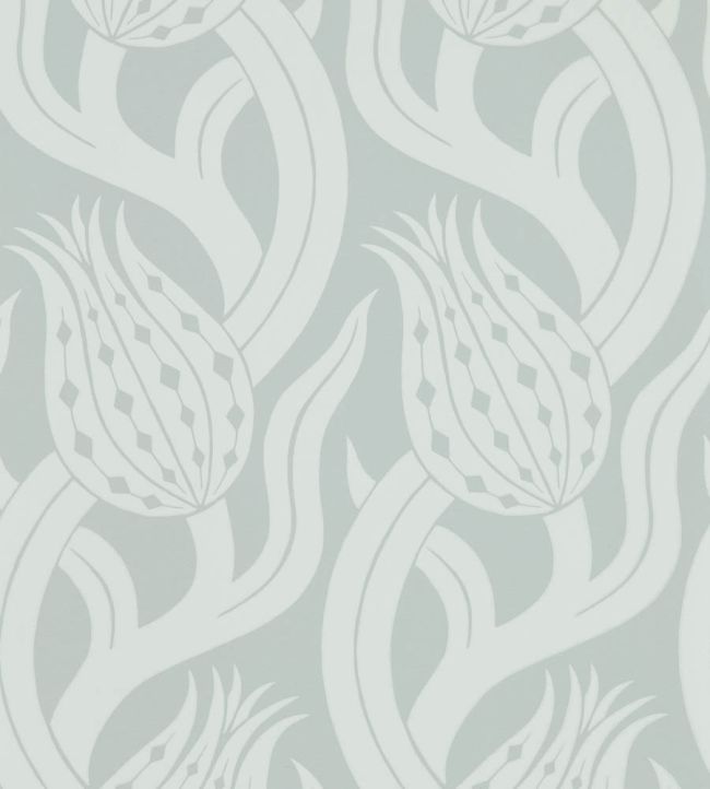 Persian Tulip Wallpaper by Zoffany Quartz Grey