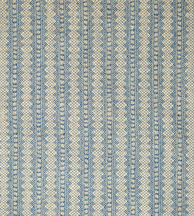 Petite Kitezh Weave Fabric by Volga Linen Delft Blue/Natural