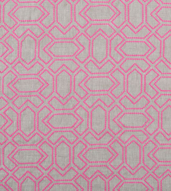Petite Paravento Fabric by Vanderhurd Hot Pink/Natural