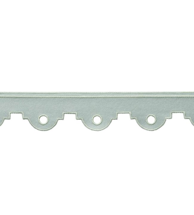 Peyton Embroidered Border Trimming by Samuel & Sons Celadon