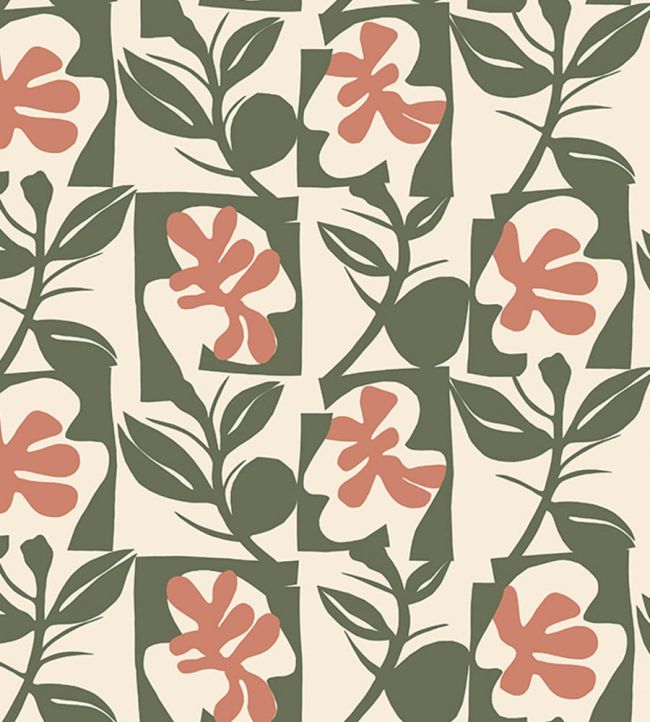 Pienet Naatit Wallpaper by Marimekko Green