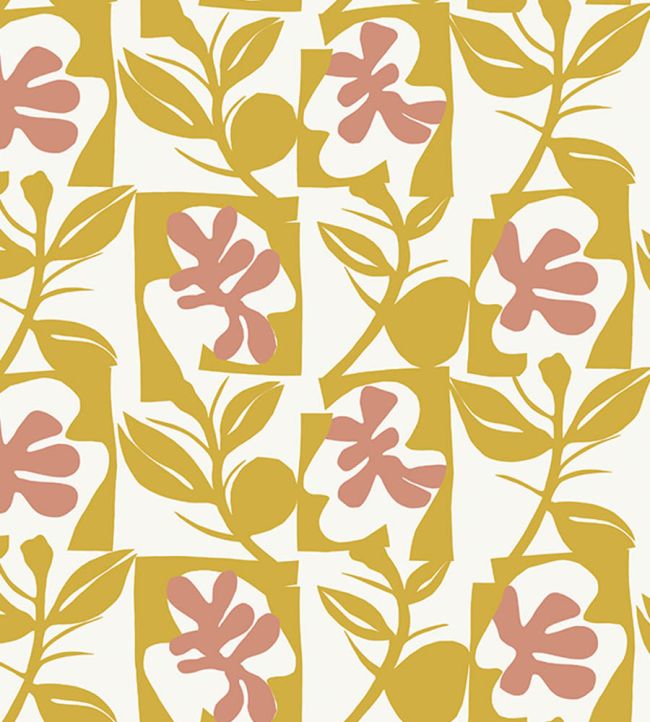 Pienet Naatit Wallpaper by Marimekko Yellow