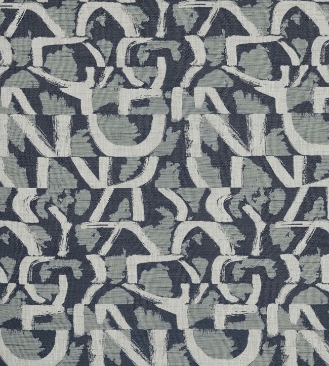 Piero Jacquard Fabric by Clarke & Clarke Ink