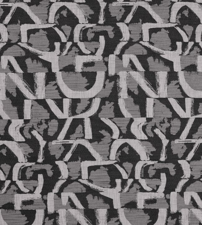 Piero Jacquard Fabric by Clarke & Clarke Noir