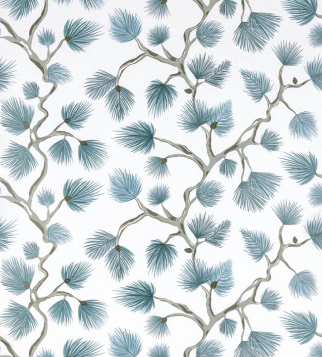 Pignoli Wallpaper by Scalamandre Teal