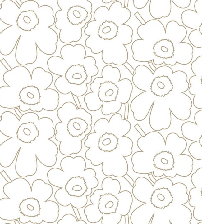 Piirto Unikko Wallpaper by Marimekko Greige