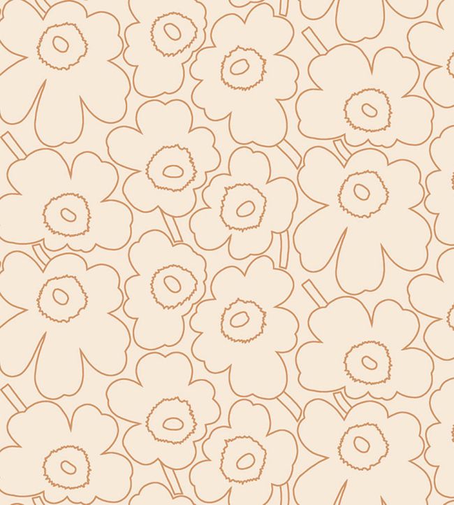 Piirto Unikko Metallic Wallpaper by Marimekko Oranges