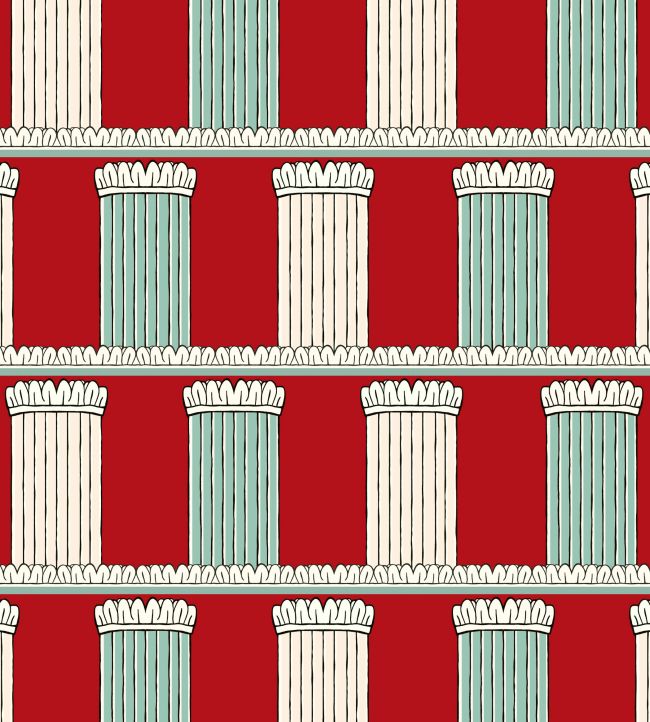 Pillars Wallpaper by Ottoline Red