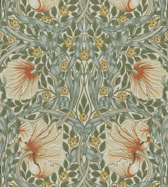 Pimpernel Wallpaper by Morris & Co Bayleaf/Chalk