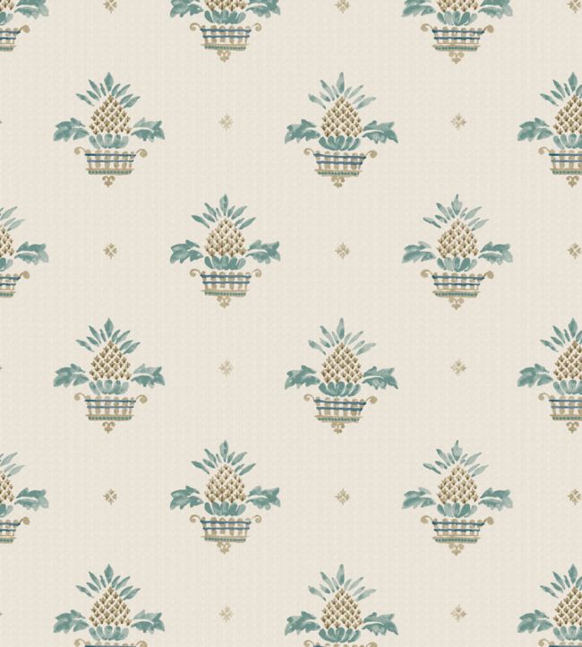 Pineapple Basket Fabric by Madeaux 01 Blue