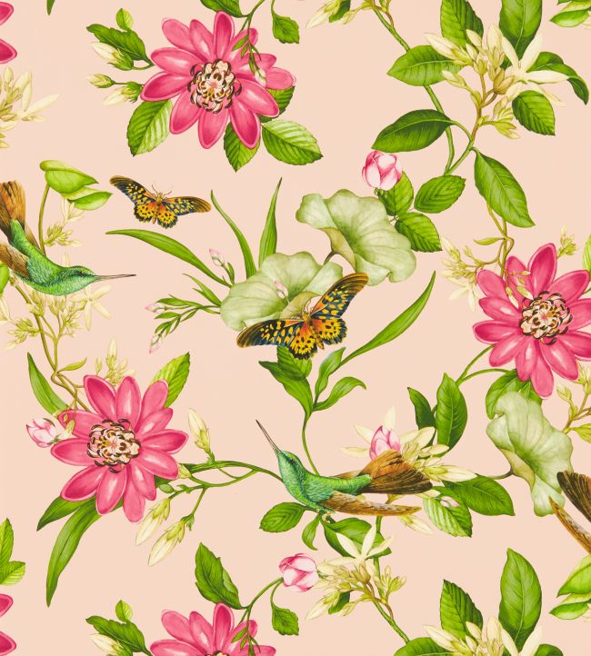 Pink Lotus Wallpaper by Clarke & Clarke Blush