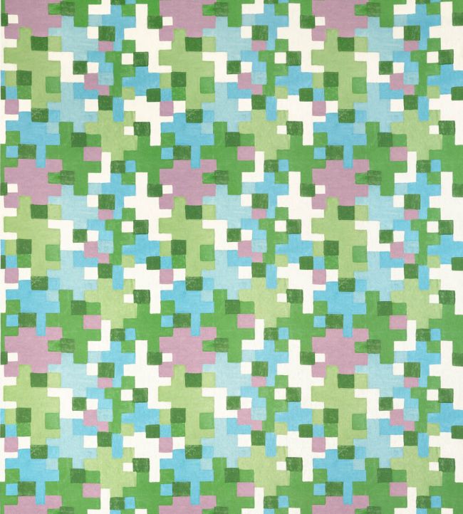 Pixel Fabric by Thibaut Lavender and Green