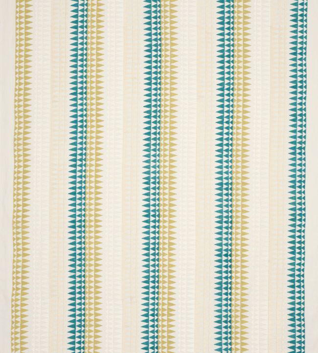 Pizaro Fabric by Jane Churchill Teal/Ochre