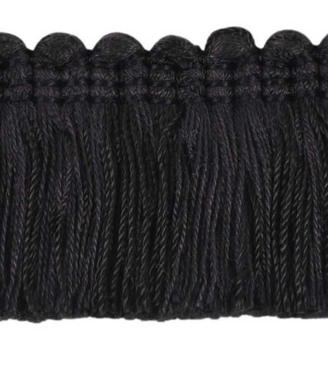 Plain Mat Moss Fringe 45mm Trimming by Houles Black