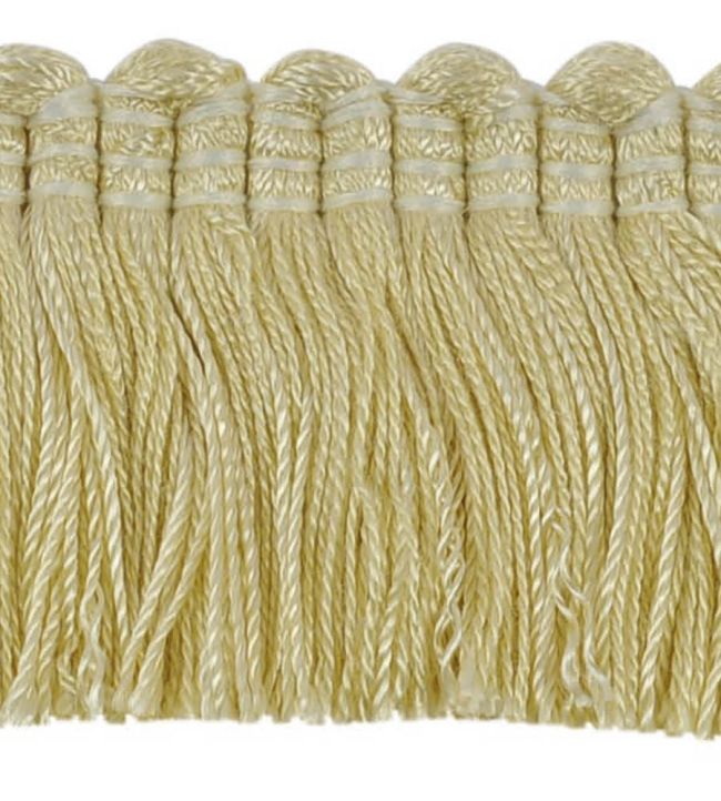 Plain Mat Moss Fringe 45mm Trimming by Houles Pastel Yellow