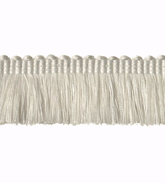 Plain Mat Moss Fringe 45mm Trimming by Houles White