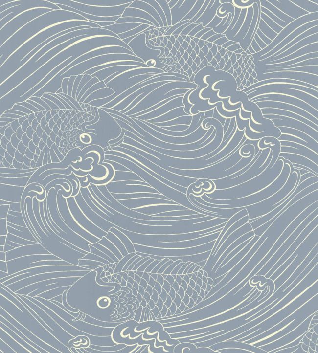 Plenty More Fish Wallpaper by Langelid Von Bromssen Washed Denim