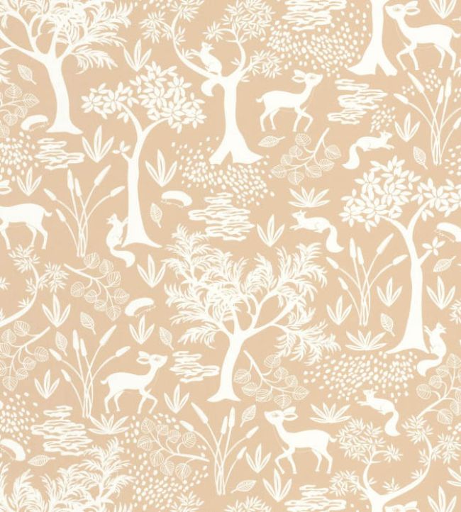 Poetic Forest Wallpaper by Casadeco Beige Camel