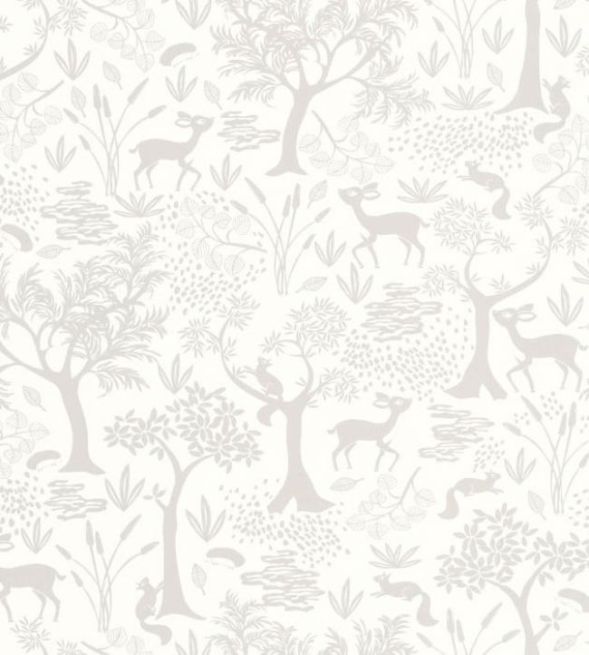 Poetic Forest Wallpaper by Casadeco Gris Duvet