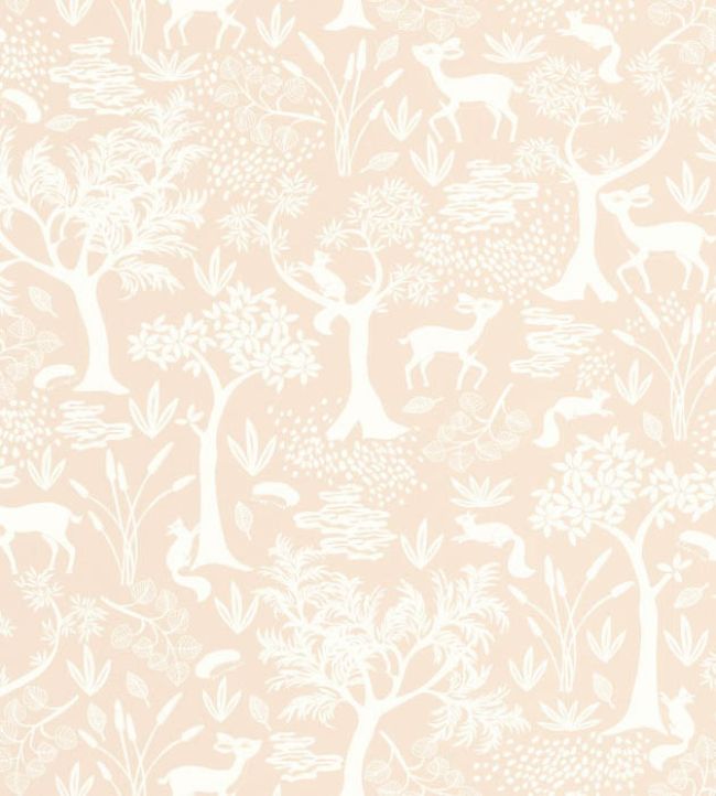 Poetic Forest Wallpaper by Casadeco Rose Nude