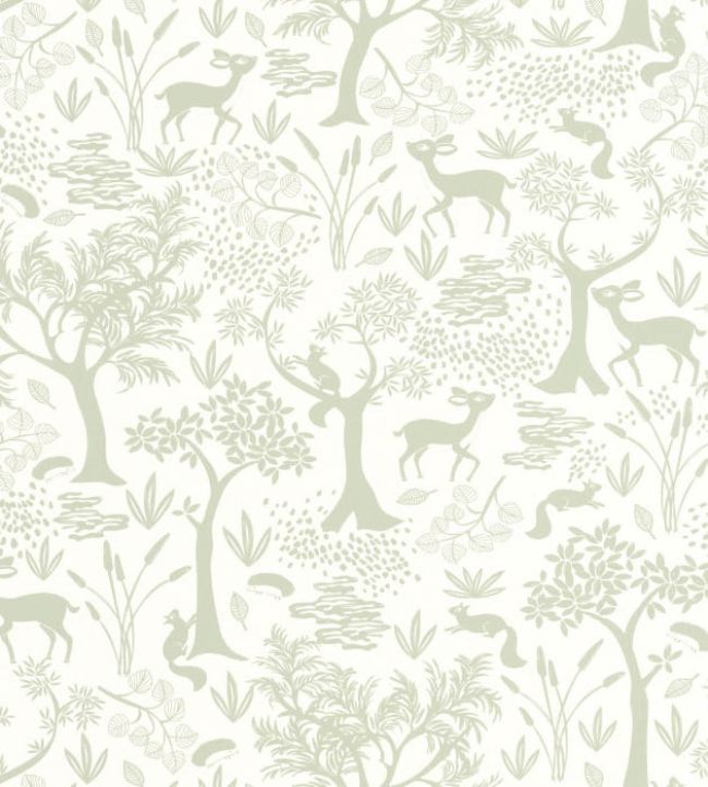 Poetic Forest Wallpaper by Casadeco Vert Amande