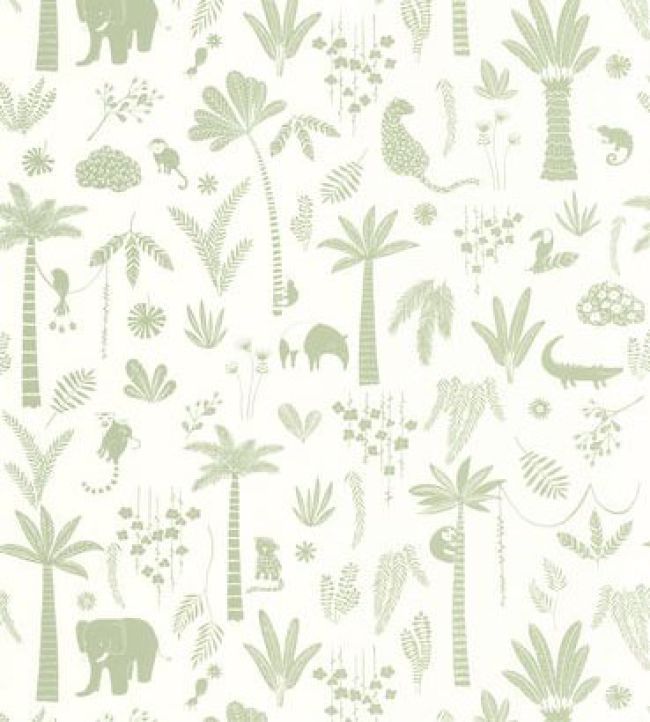 Poetic Jungle Wallpaper by Casadeco Vert Feuille