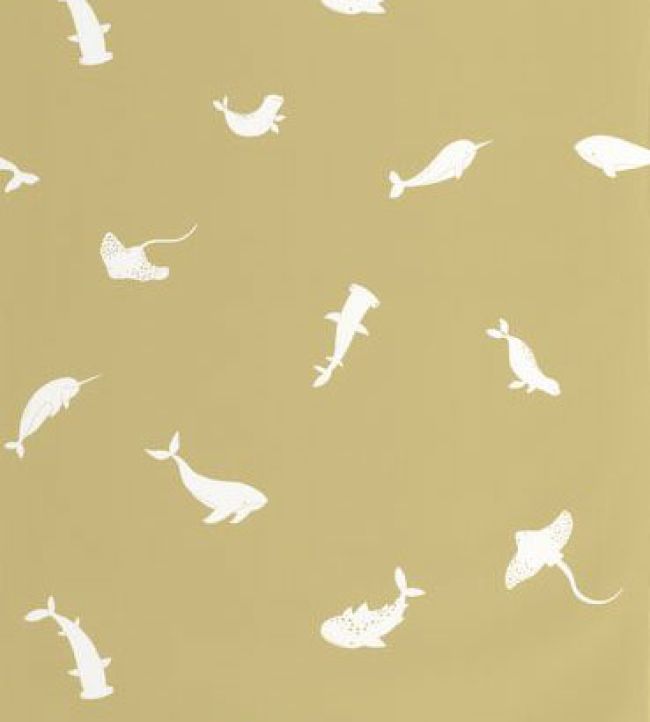 Poetic Sea Wallpaper by Casadeco Olive