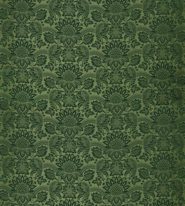 Pomegranate Brocatelle Fabric by Zoffany Huntsman Green