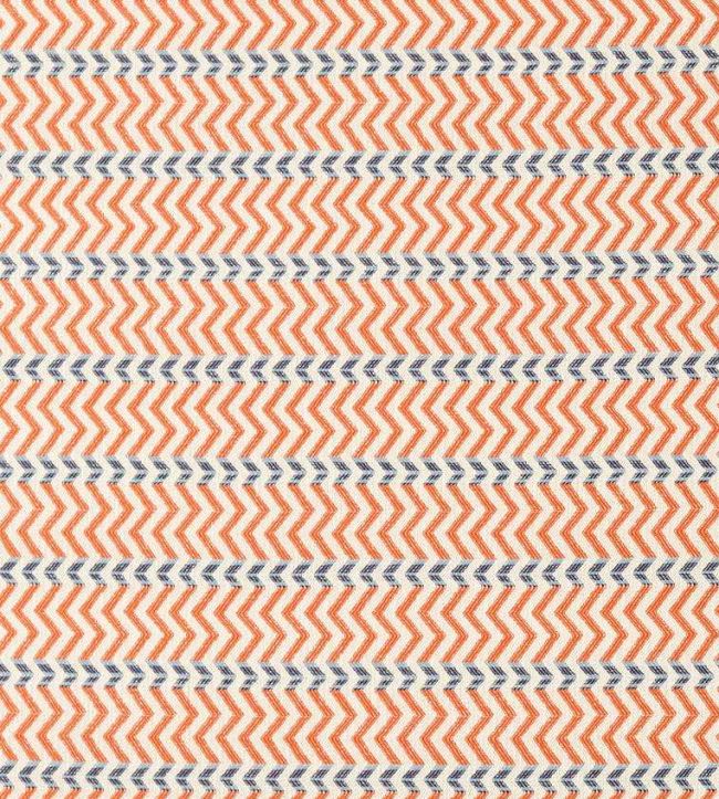 Pomona Zigzag Fabric by Scion Tangerine/Denim