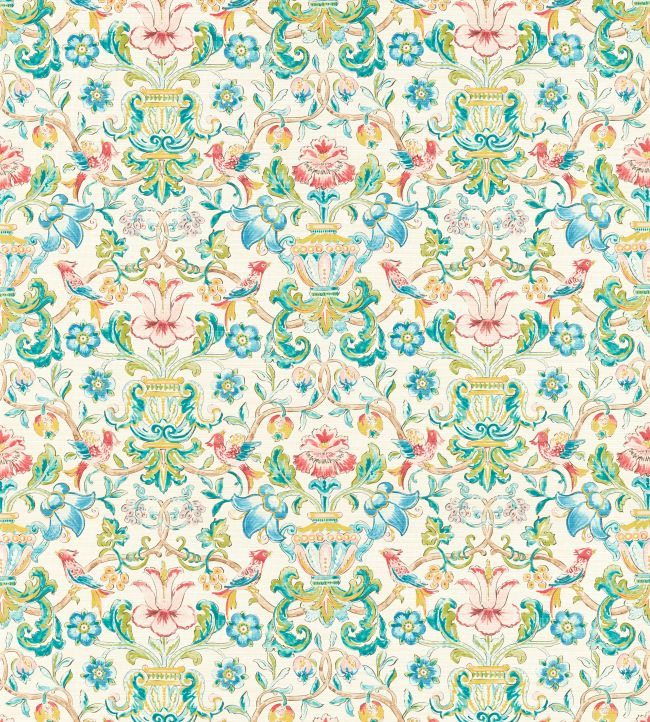 Pompadour Print Multi Wallpaper by Zoffany Multi