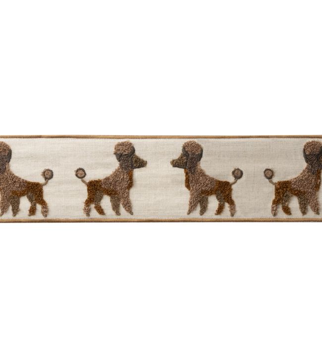 Poodle Boucle Border Trimming by Samuel & Sons Brown