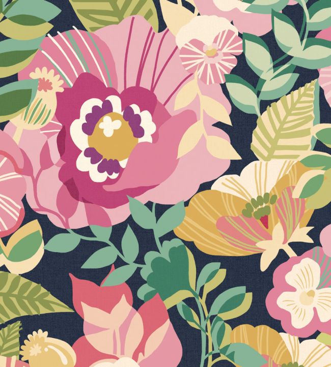 Poppies & Pansies Wallpaper by Ohpopsi Midnight Garden