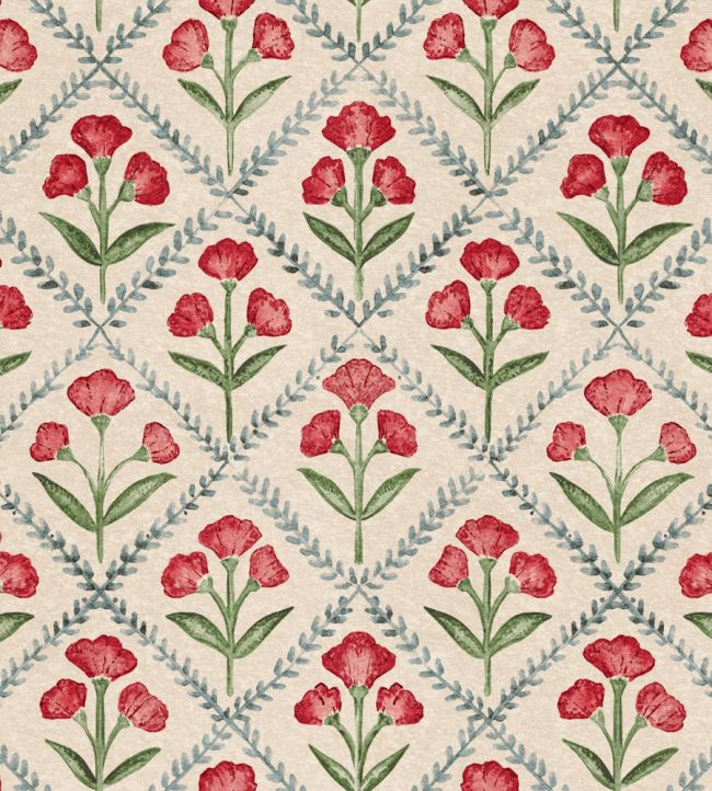 Poppy Wallpaper by Coordonne Red