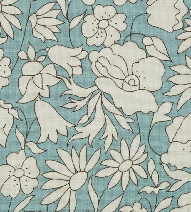 Poppy Meadow in Landsdowne Linen Fabric by Liberty Lichen