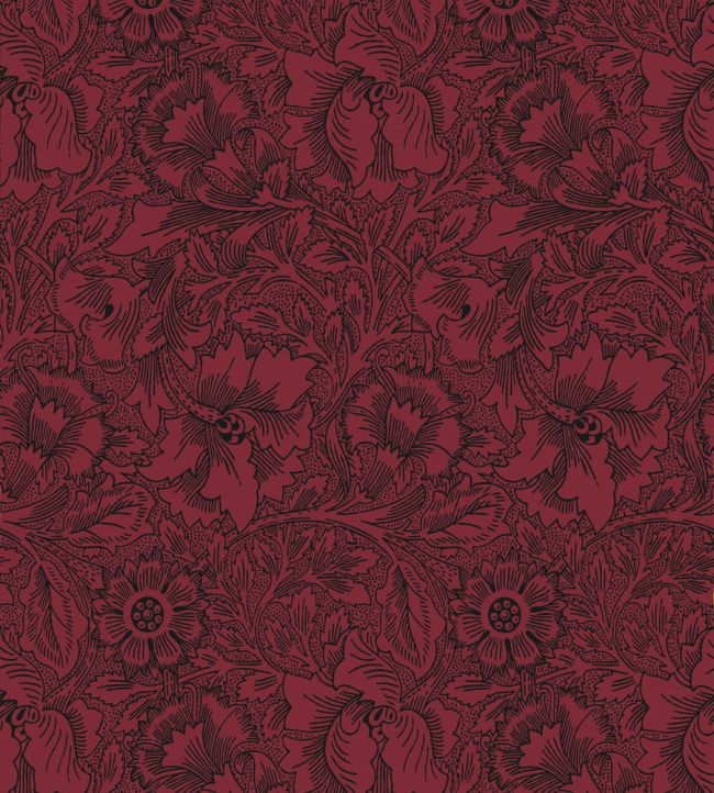Poppy Wallpaper by Morris & Co Claret