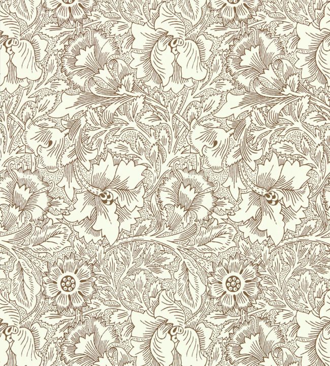 Poppy Wallpaper by Morris & Co Cream/Chocolate
