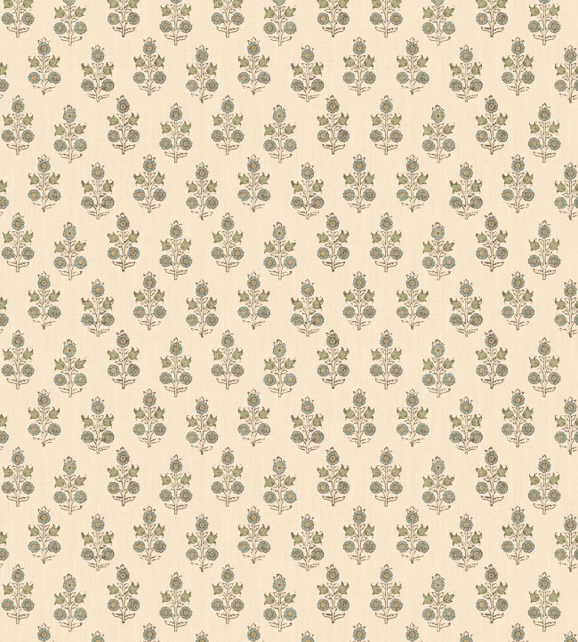 Poppy Sprig Wallpaper by GP & J Baker Aqua