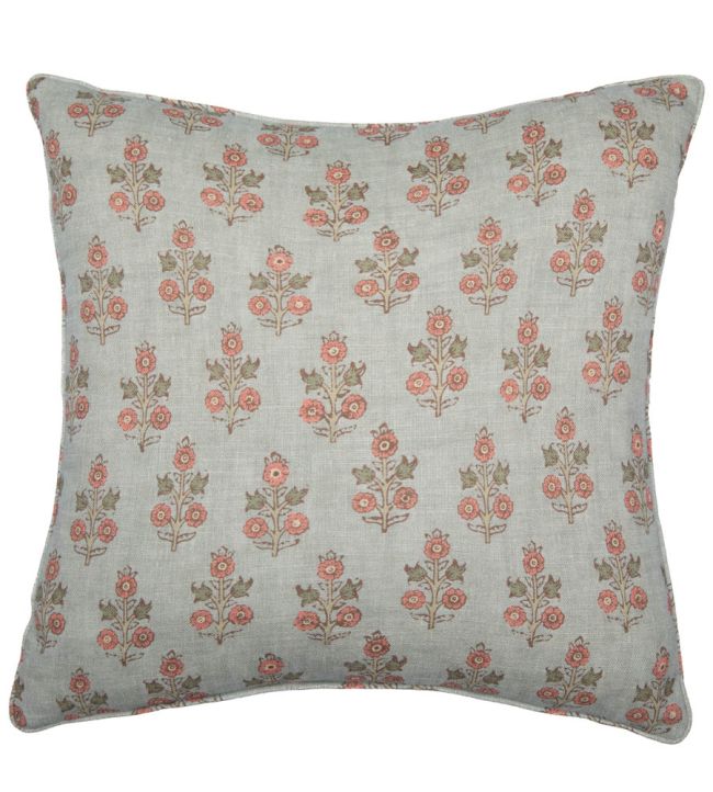 Poppy Sprig Cushion 50 x 50cm by GP & J Baker Aqua/Blush