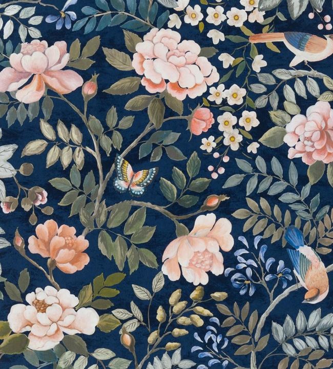 Porcelaine de Chine Wallpaper by Designers Guild Midnight