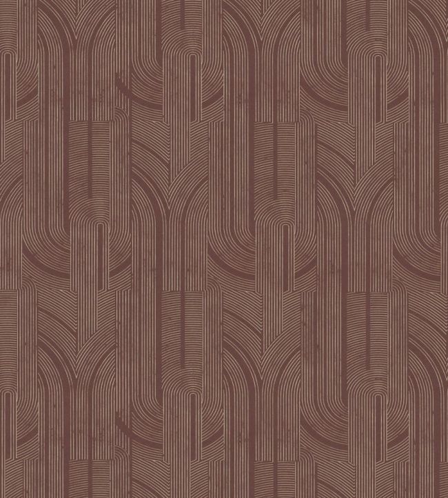 Porte Doree Wallpaper by Casamance Lie De Vin/Dore