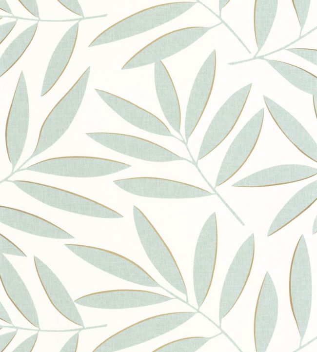 Portee Wallpaper by Caselio Vert d'eau Or