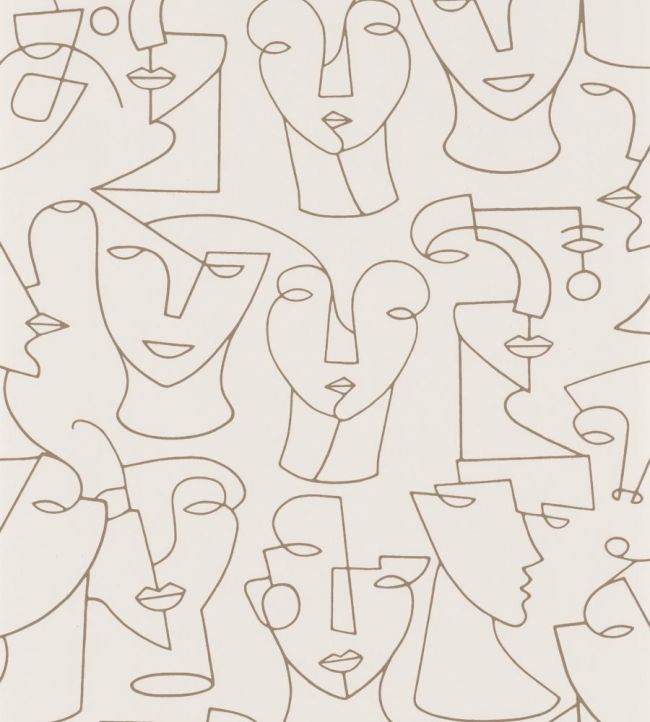 Portrait Wallpaper by Casadeco Beige