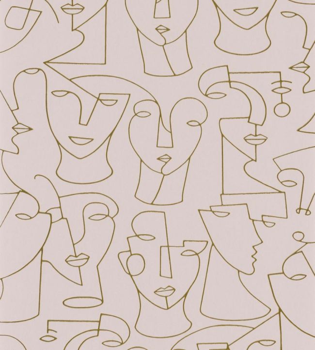 Portrait Wallpaper by Casadeco Camel / Rose