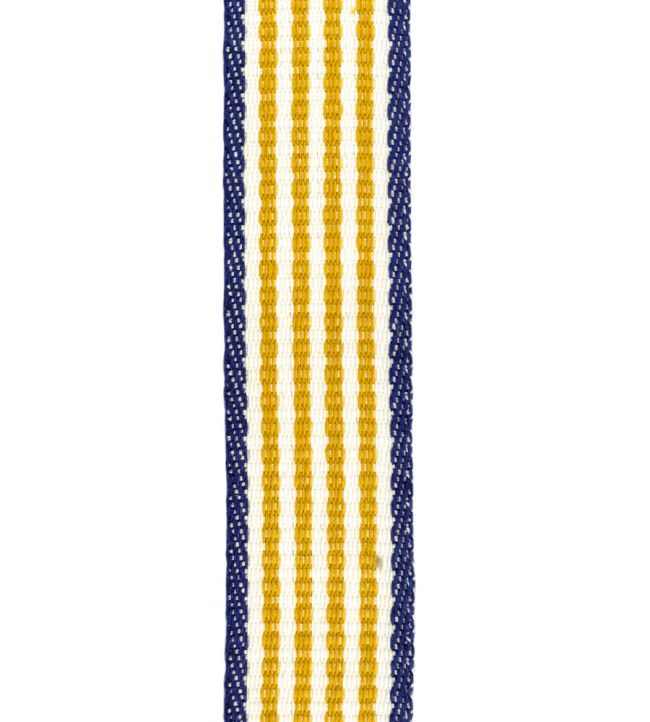 Portrait Stripe Braid Trimming by Ian Mankin Ochre/Navy