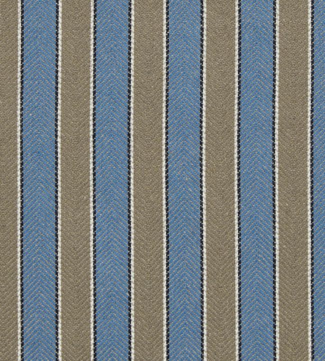 Portree Stripe Fabric by Ian Mankin Slate Blue