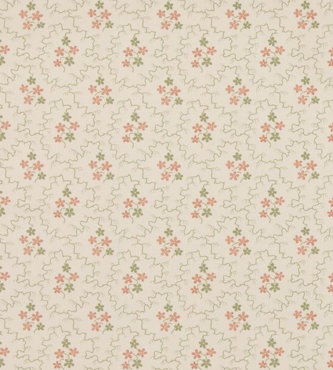 Posy Fabric by GP & J Baker Green/Red
