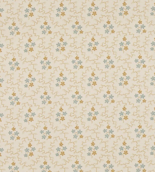 Posy Fabric by GP & J Baker Ochre/Blue